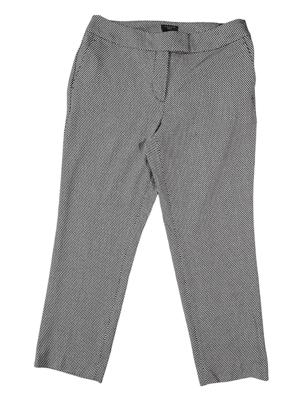Ann Taylor Pants, Black & White Micro-Pattern 4P Curvy, 4 Petite, 28x24, Crop